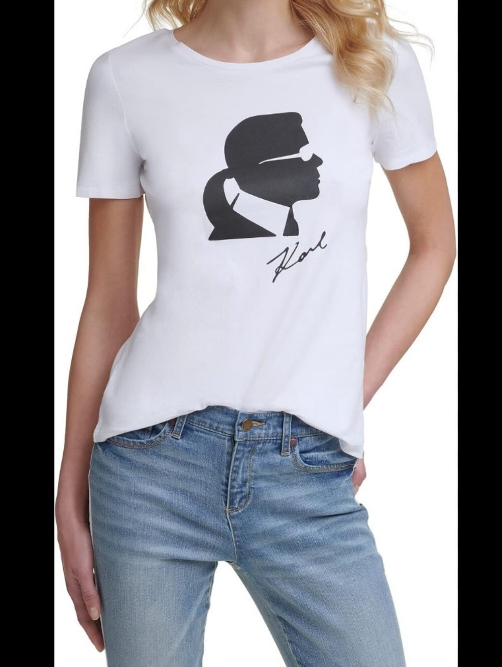 Karl Lagerfeld White Graphic Logo Tee XS